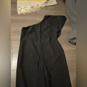 super cute black half shoulder romper / jumpsuit